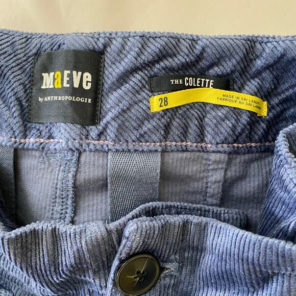 Maeve The Colette Cropped Wide Leg Corduroy Pants Size 28 Blue - Picture 9 of 13